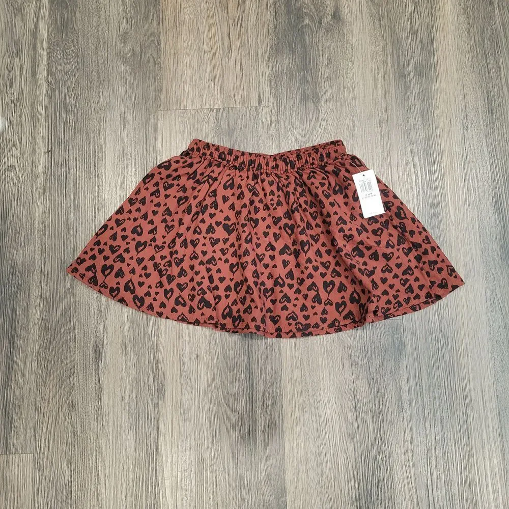 Old Navy Skirt Hearts Print Elastic Waist Casual Cute Girl Size 18-24‎ M